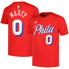 NBA Tyrese Maxey Philadelphia 76ers Jordan Brand Youth Name & Number Statement T-Shirt