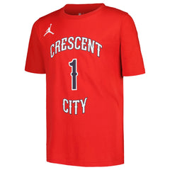 NBA Zion Williamson New Orleans Pelicans Jordan Brand Youth Name & Number Statement T-Shirt