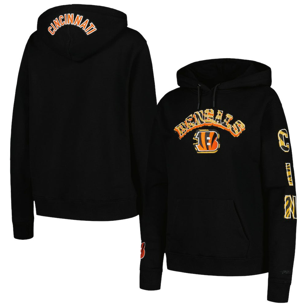 Pro Standard Women's Animal Print Fleece Pullover Hoodie - Cincinnati Bengals