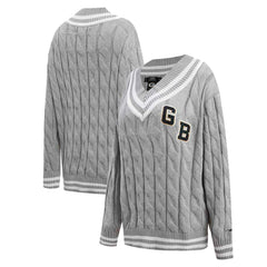 Pro Standard Women's Prep V-Neck Pullover Sweater - Green Bay Packers