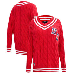 Pro Standard Women's Prep V-Neck Pullover Sweater - New England Patriots