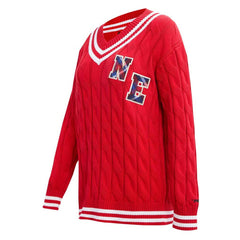 Pro Standard Women's Prep V-Neck Pullover Sweater - New England Patriots