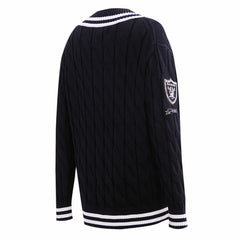 Pro Standard Women's Prep V-Neck Pullover Sweater - Las Vegas Raiders