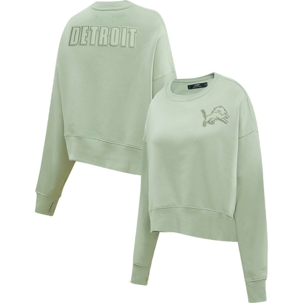 Pro Standard Women's Oversized Cropped Neutral Pullover Sweatshirt - Detroit Lions