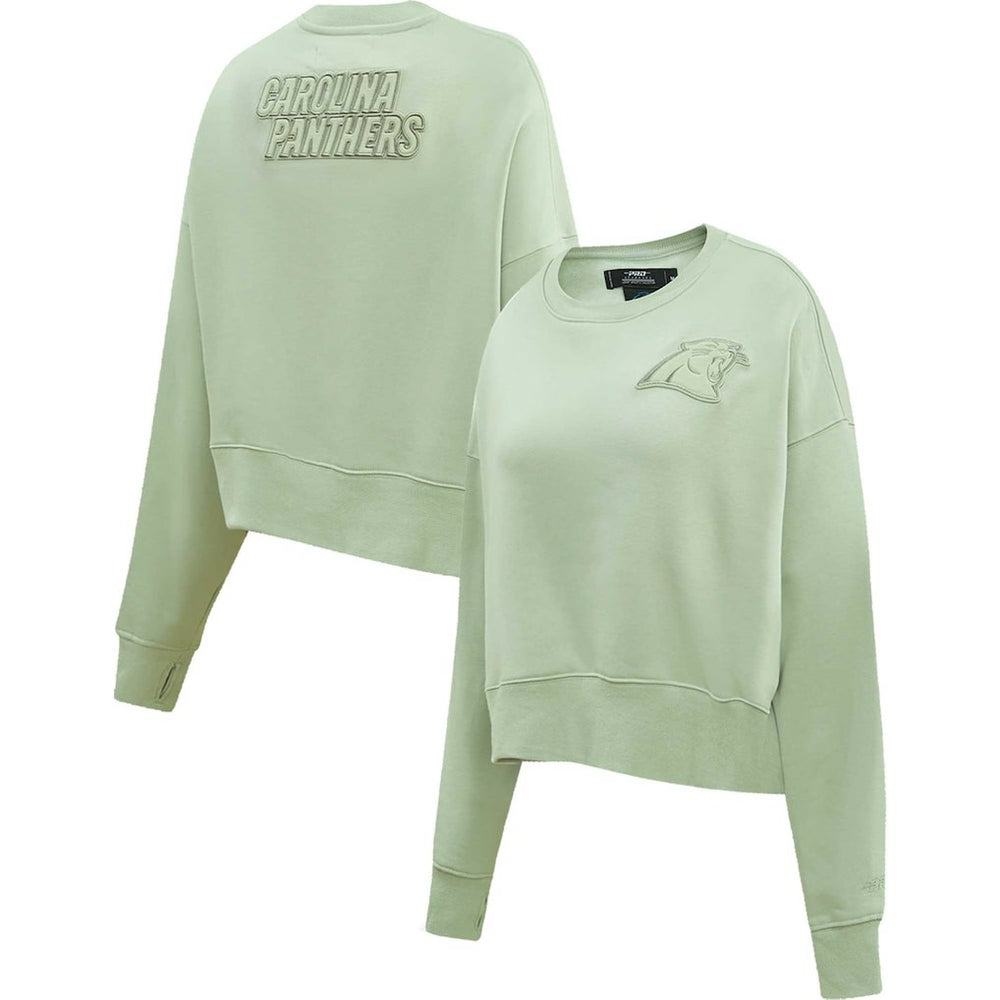 Pro Standard Women's Oversized Cropped Neutral Pullover Sweatshirt - Carolina Panthers