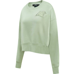 Pro Standard Women's Oversized Cropped Neutral Pullover Sweatshirt - Carolina Panthers