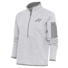 MLB Atlanta Braves Antigua Women's Brushed Metallic Fortune Half-Zip Pullover Jacket