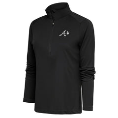 MLB Atlanta Braves Antigua Women's Brushed Metallic Tribute Half-Zip Pullover Top