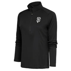 MLB San Francisco Giants Antigua Women's Brushed Metallic Tribute Half-Zip Pullover Top