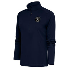 MLB Houston Astros Antigua Women's Brushed Metallic Tribute Half-Zip Pullover Top