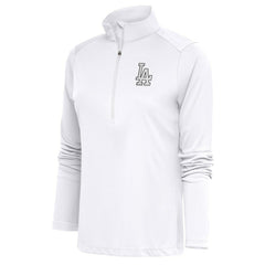 MLB Los Angeles Dodgers Antigua Women's Brushed Metallic Tribute Half-Zip Pullover Top