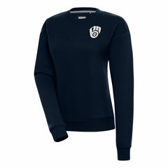 MLB Milwaukee Brewers Antigua Women's Brushed Metallic Victory Pullover Sweatshirt