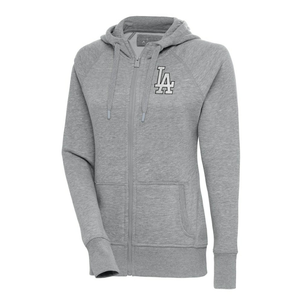 MLB Los Angeles Dodgers Antigua Women's Brushed Metallic Victory Full-Zip Hoodie