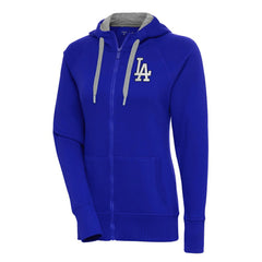 MLB Los Angeles Dodgers Antigua Women's Brushed Metallic Victory Full-Zip Hoodie
