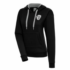 MLB Milwaukee Brewers Antigua Women's Brushed Metallic Victory Pullover Hoodie