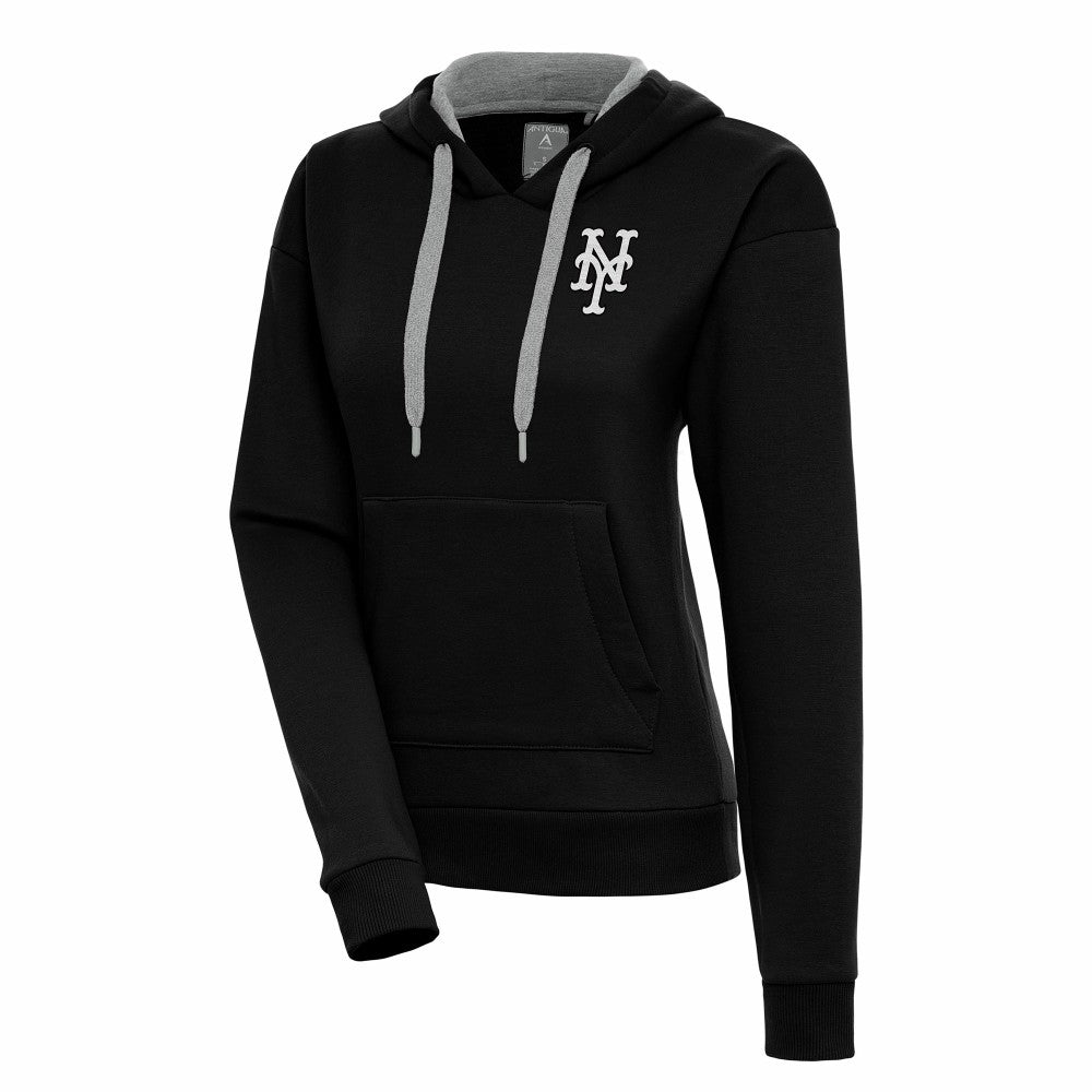 MLB New York Mets Antigua Women's Brushed Metallic Victory Pullover Hoodie