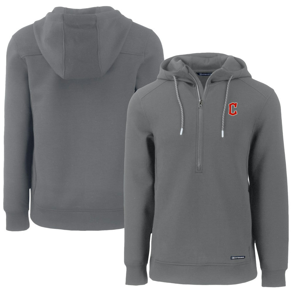 MLB Cleveland Guardians Cutter & Buck Roam Eco Half-Zip Recycled Pullover Hoodie