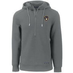 MLB Milwaukee Brewers Cutter & Buck Roam Eco Half-Zip Recycled Pullover Hoodie