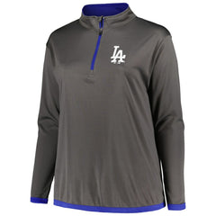 MLB Los Angeles Dodgers Profile Women's Plus Size Quarter-Zip Jacket