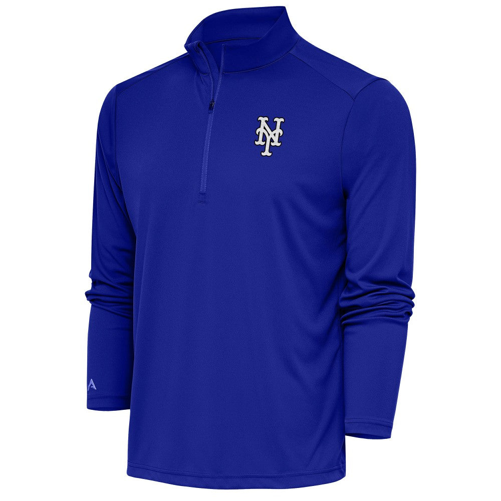 MLB New York Mets Antigua Metallic Tribute Quarter-Zip Top