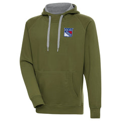 NHL Olive New York Rangers Antigua Victory Pullover Hoodie