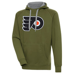 NHL Olive Philadelphia Flyers Antigua Victory Pullover Hoodie