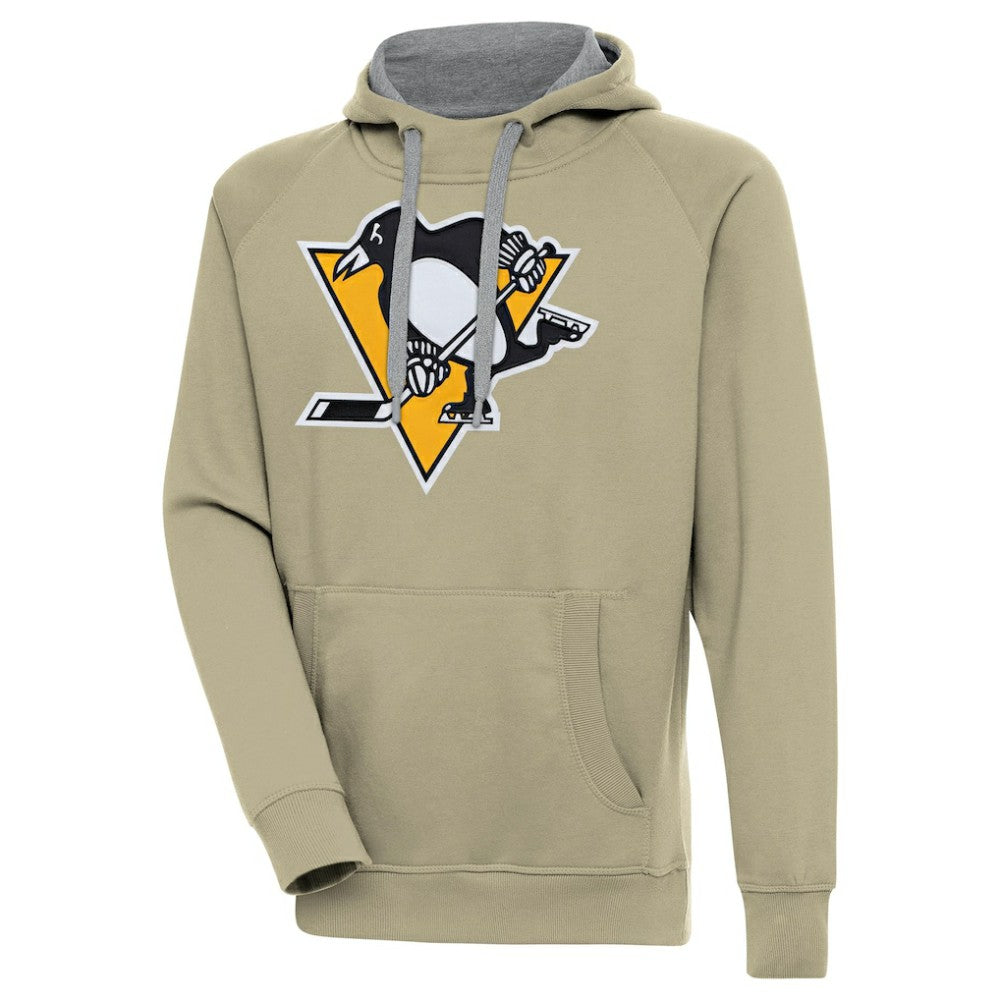 NHL Khaki Pittsburgh Penguins Antigua Victory Pullover Hoodie