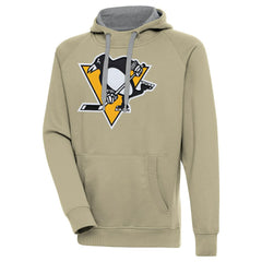 NHL Khaki Pittsburgh Penguins Antigua Victory Pullover Hoodie