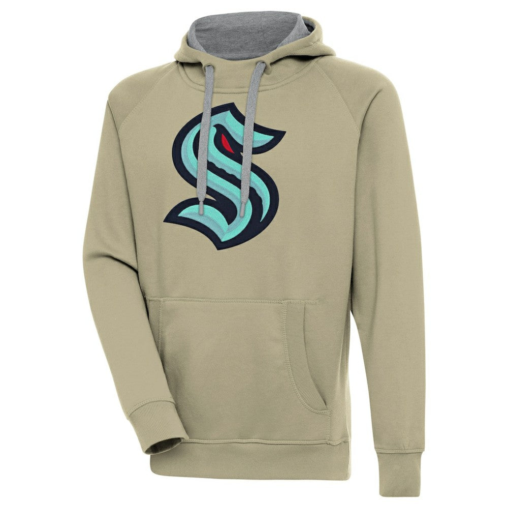NHL Khaki Seattle Kraken Antigua Victory Pullover Hoodie
