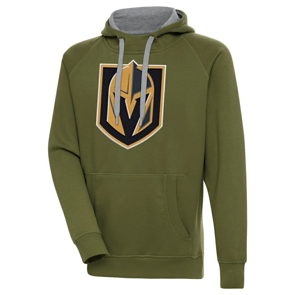 NHL Olive Vegas Golden Knights Antigua Victory Pullover Hoodie