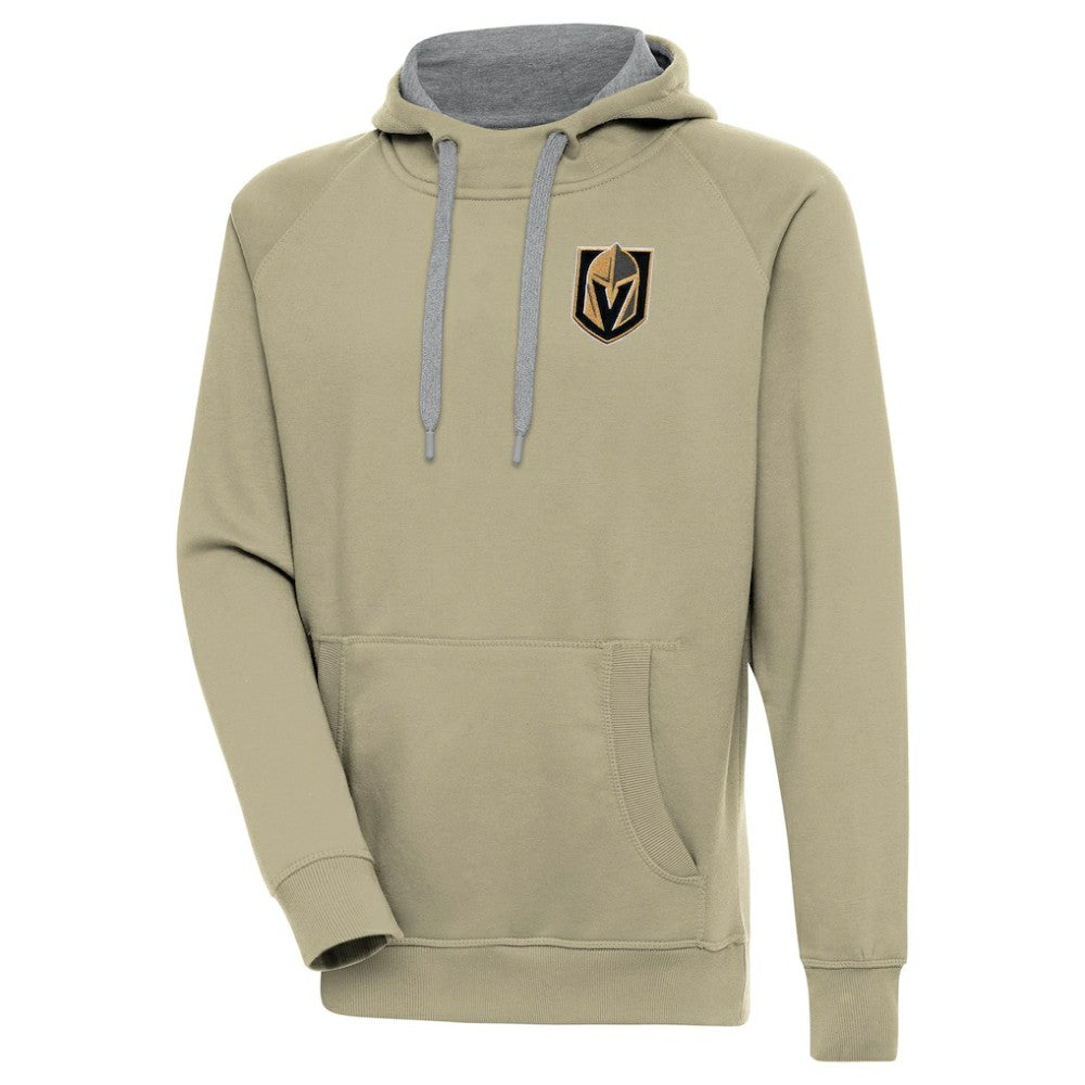 NHL Khaki Vegas Golden Knights Antigua Victory Pullover Hoodie
