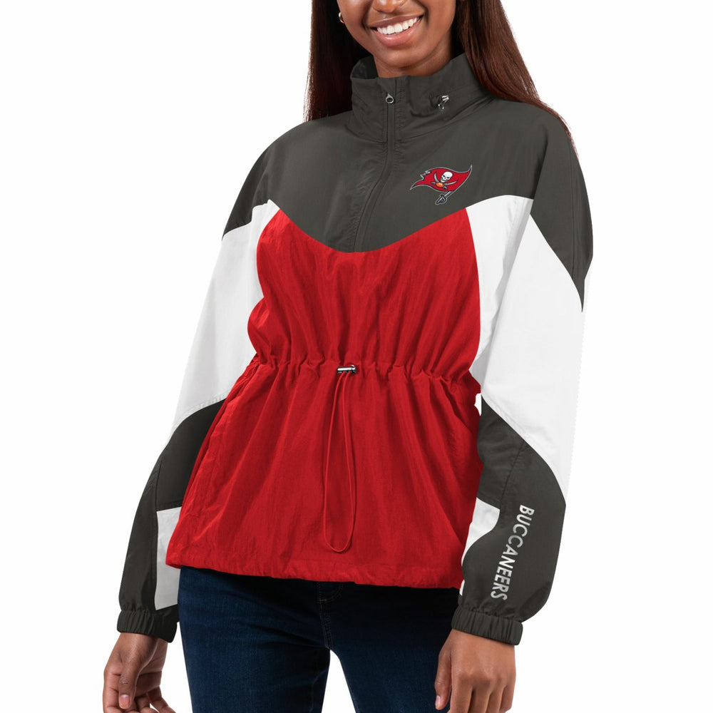 G-III 4Her by Carl Banks Women's Tie Breaker Lightweight Quarter-Zip Jacket - Tampa Bay Buccaneers
