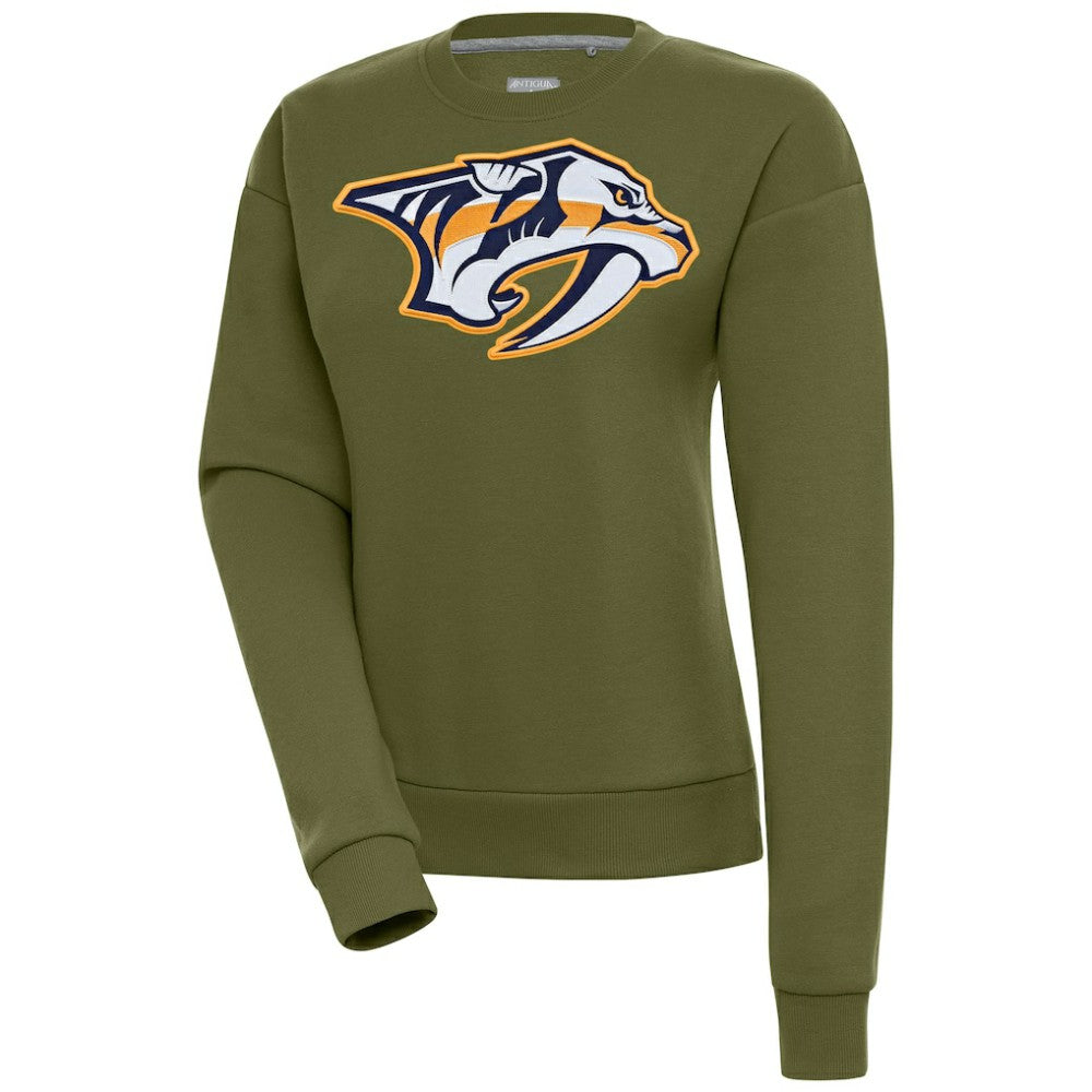 NHL Olive Nashville Predators Antigua Women's Victory Pullover Sweatshirt