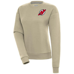NHL Khaki New Jersey Devils Antigua Women's Victory Pullover Sweatshirt
