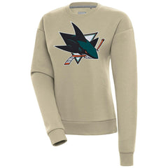 NHL Khaki San Jose Sharks Antigua Women's Victory Pullover Sweatshirt