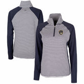 MLB Milwaukee Brewers Cutter & Buck Women's DryTec Forge Tonal Stripe Half-Zip Top