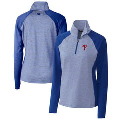 MLB Philadelphia Phillies Cutter & Buck Women's DryTec Forge Tonal Stripe Half-Zip Top