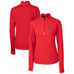 MLB Cleveland Guardians Cutter & Buck Women's DryTec Traverse Stretch Quarter-Zip Pullover Top