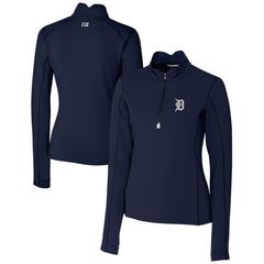 MLB Detroit Tigers Cutter & Buck Women's DryTec Traverse Stretch Quarter-Zip Pullover Top