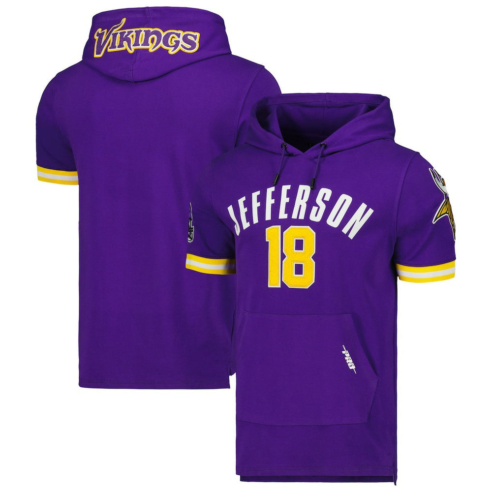 Justin Jefferson Pro Standard Player Name & Number Hoodie T-Shirt - Minnesota Vikings