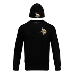 Pro Standard Crewneck Pullover Sweater & Cuffed Knit Hat Box Gift Set - Minnesota Vikings