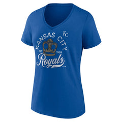 MLB Kansas City Royals Women's Hometown Retro Crown V-Neck T-Shirt