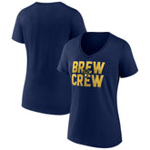 MLB Milwaukee Brewers Women's Hometown Brew Crew Fancy V-Neck T-Shirt