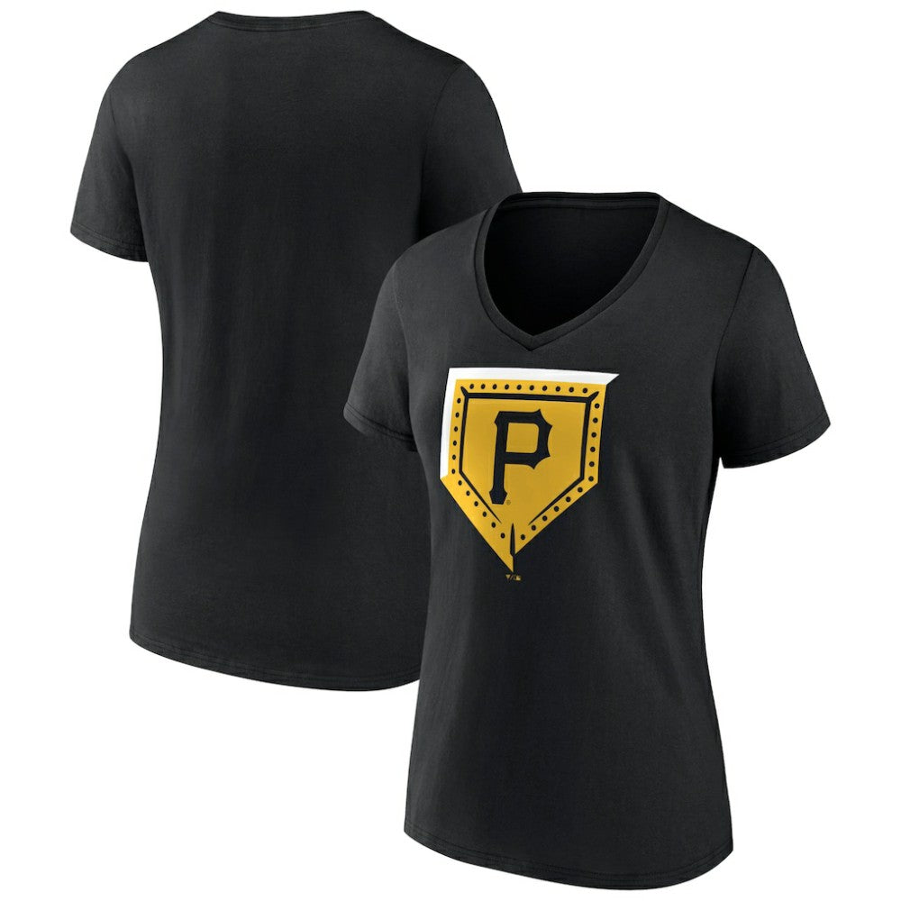 MLB Pittsburgh Pirates Women's Hometown Steel Plate V-Neck T-Shirt