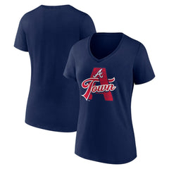 MLB Atlanta Braves Women's Hometown A Town Map V-Neck T-Shirt
