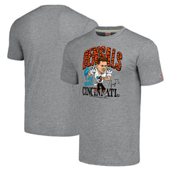 Joe Burrow Homage Unisex Caricature Player Tri-Blend T-Shirt - Cincinnati Bengals