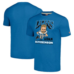 Aidan Hutchinson Homage Unisex Caricature Player Tri-Blend T-Shirt - Detroit Lions