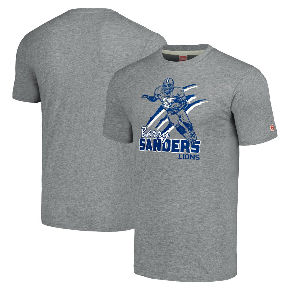 Barry Sanders Homage Unisex Caricature Retired Player Tri-Blend T-Shirt - Detroit Lions