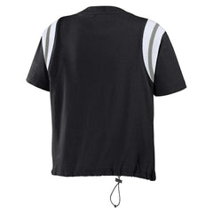 WEAR by Erin Andrews Women's Cinched Colorblock T-Shirt - Las Vegas Raiders