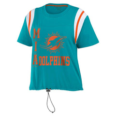 WEAR by Erin Andrews Women's Cinched Colorblock T-Shirt - Miami Dolphins